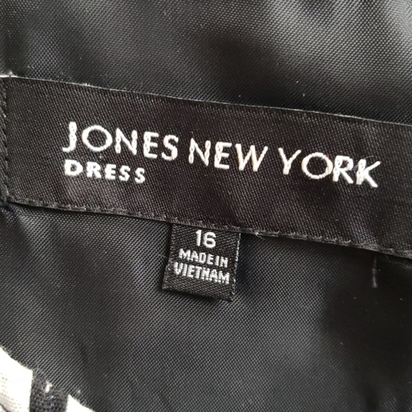 Jones New York Chic Madness Black Ivory Dress 16 - Picture 6 of 7